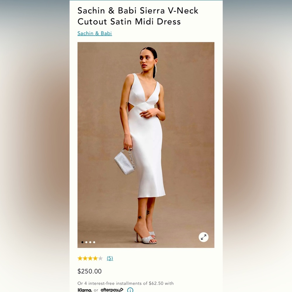 Sachin & Babi Sierra V-Neck Cutout Satin Midi Dress